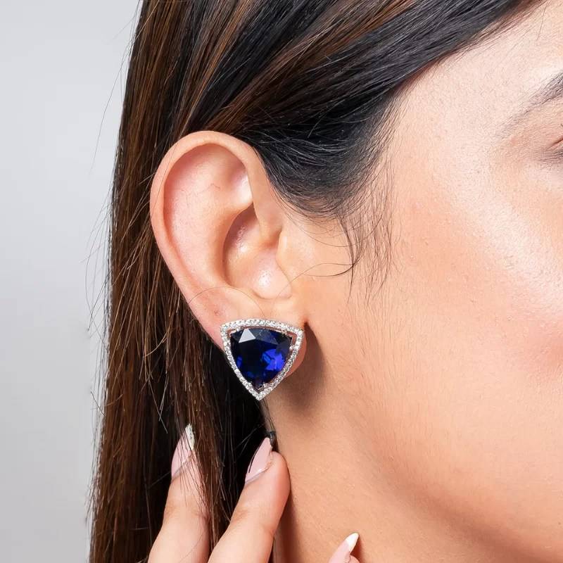 Triangle American Diamond Stud Earring