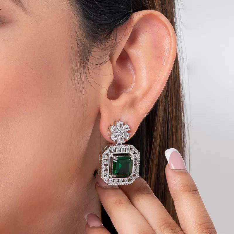Eternal Drop Cz American Diamond Earrings