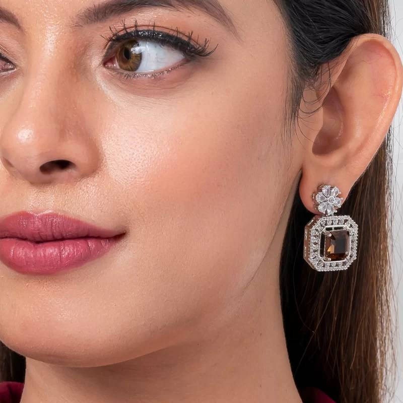 Eternal Drop Cz American Diamond Earrings