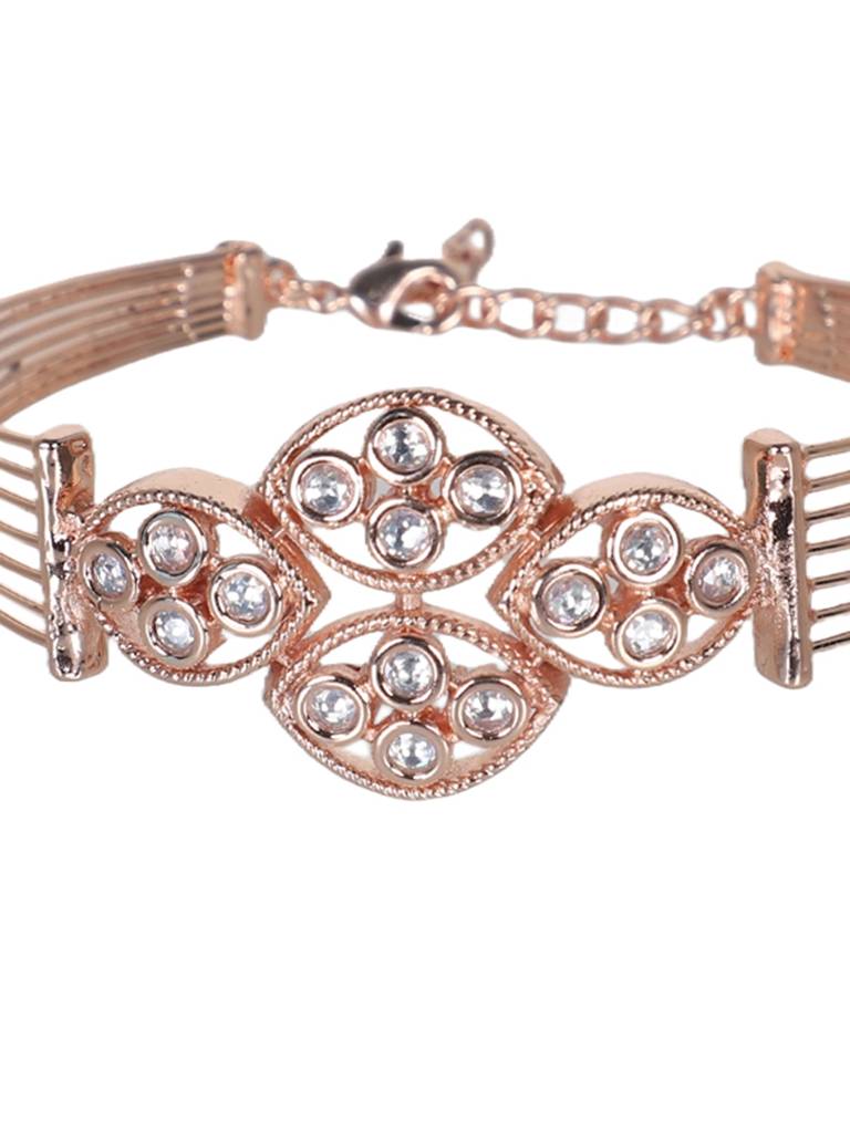 Firoza Rose Gold Plated Shaheen Bracelet : SHAHEENHANDCUFF1457