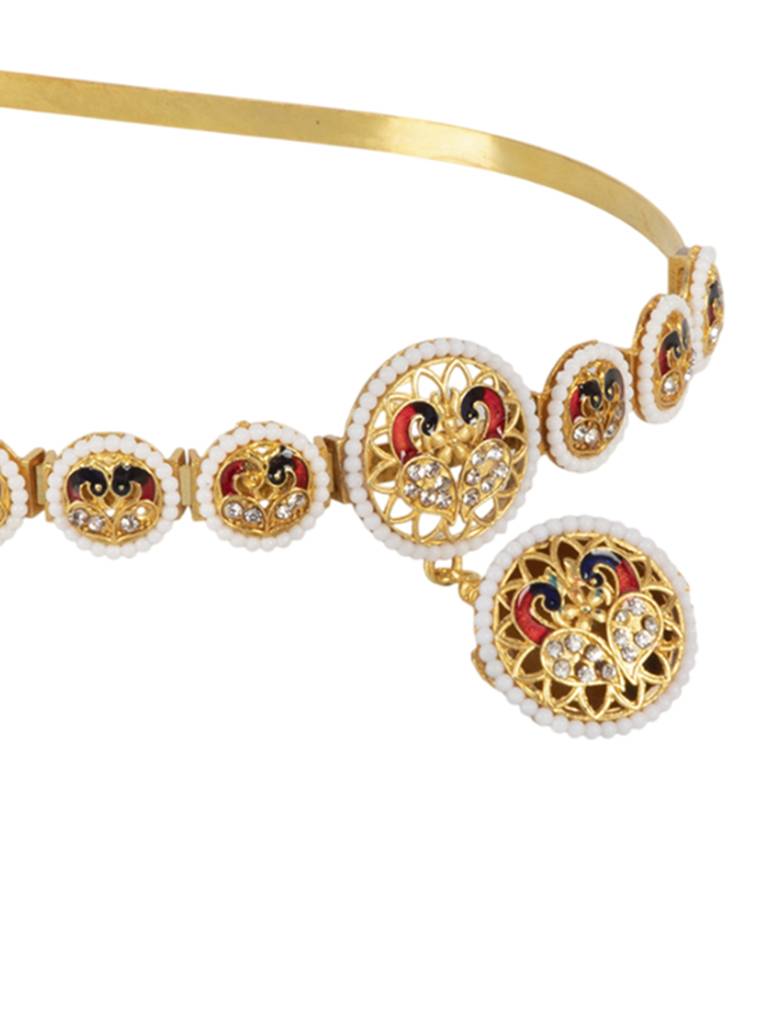 Firoza Mrig Joda Sheeshphool With Borla Hairband : SHEESHPHOOLBORLA1593