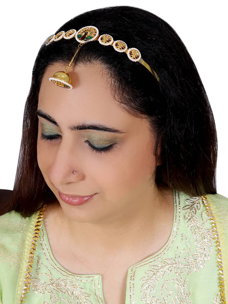 Firoza Baisa Sheeshphool With Borla Hairband : SHEESHPHOOLBORLA1594