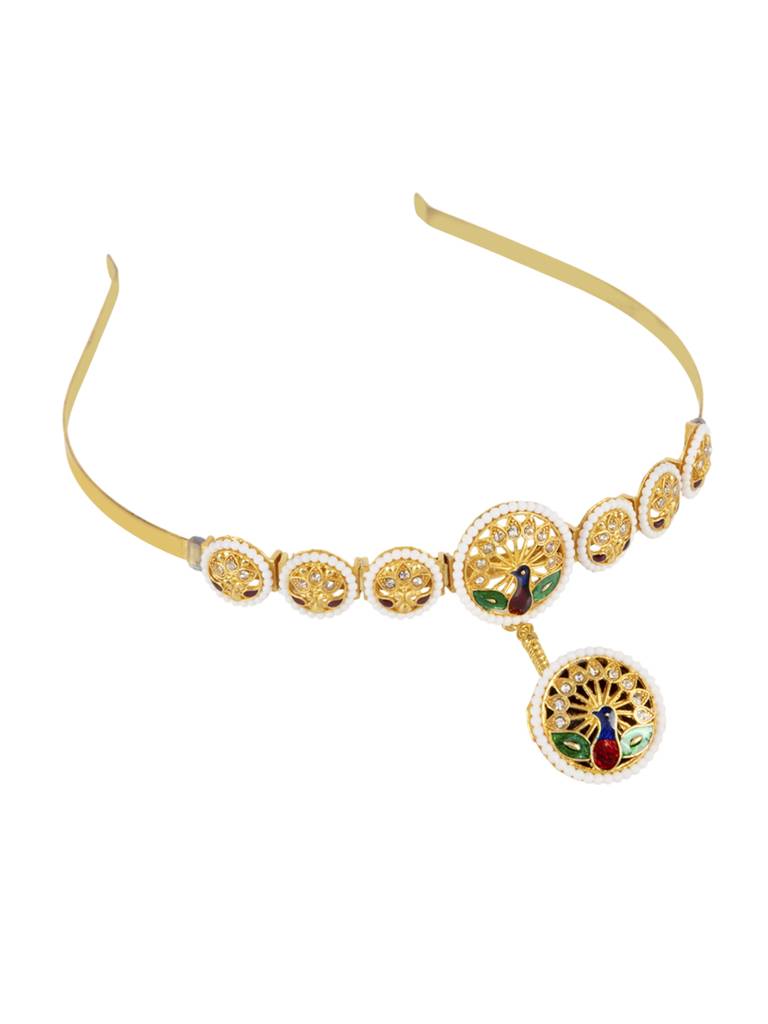 Firoza Baisa Sheeshphool With Borla Hairband : SHEESHPHOOLBORLA1594