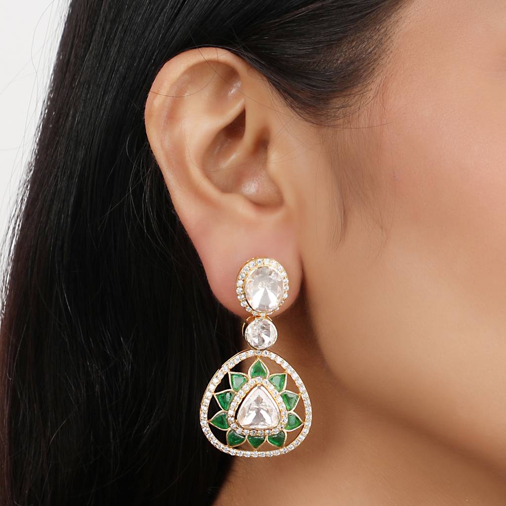 Moissanite Polki Earrings 3 : PJ58