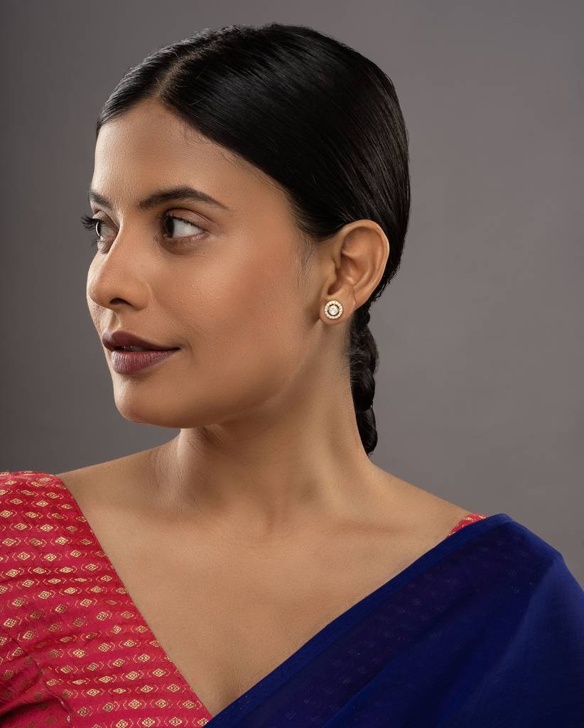 925 Silver Moissanite Polki Elara Earrings : PJE16