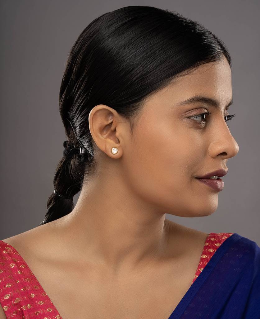 925 Silver Moissanite Polki Niva Earrings : PJE21