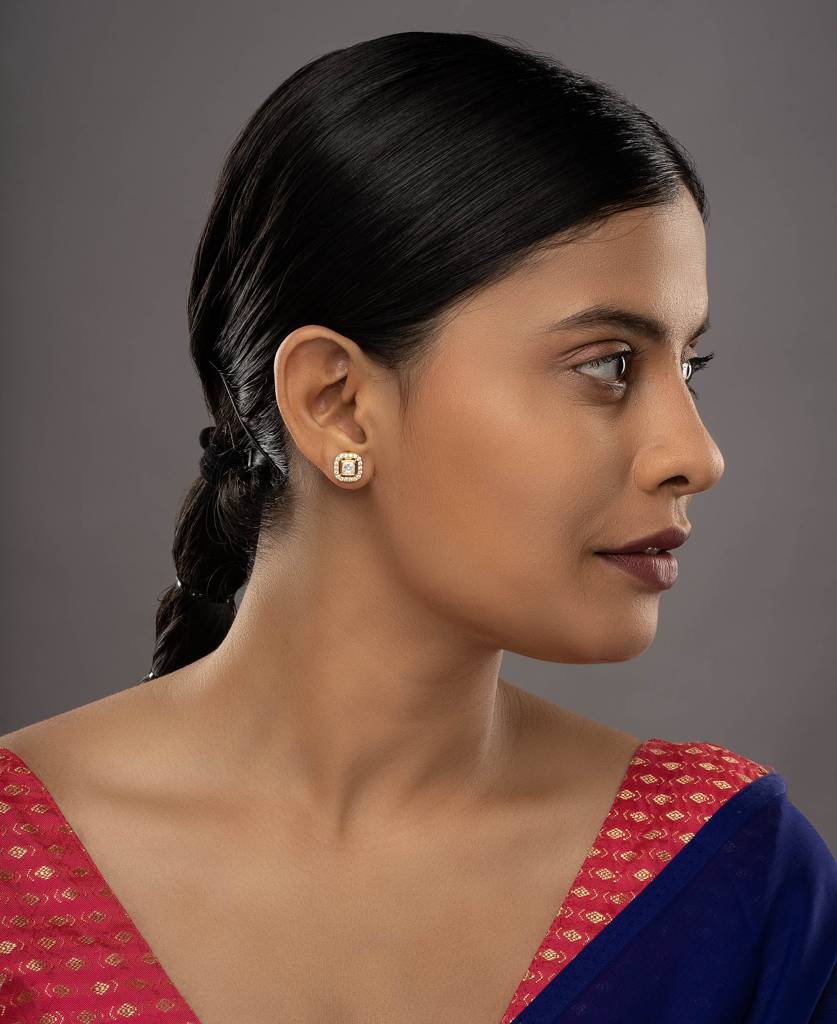 925 Silver Moissanite Polki Avira Earrings : PJE15