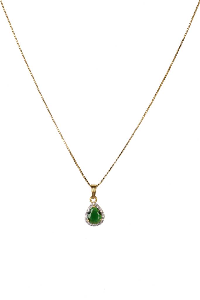 Faux Emerald Pendant Set : CS99