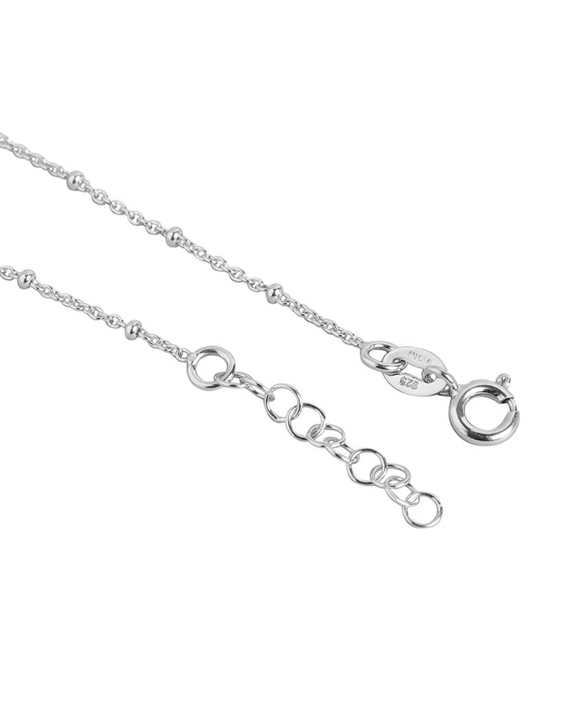 Carlton London 925 Sterling Silver Inline Floral With Rhodium Plated Adjustable Anklet : SILA109