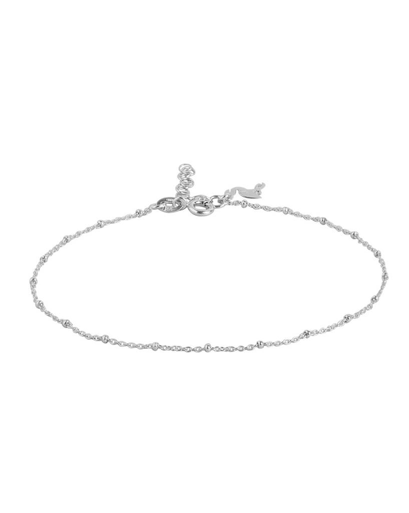 Carlton London 925 Sterling Silver Rhodium Plated Charm Adjustable Anklet : SILA114