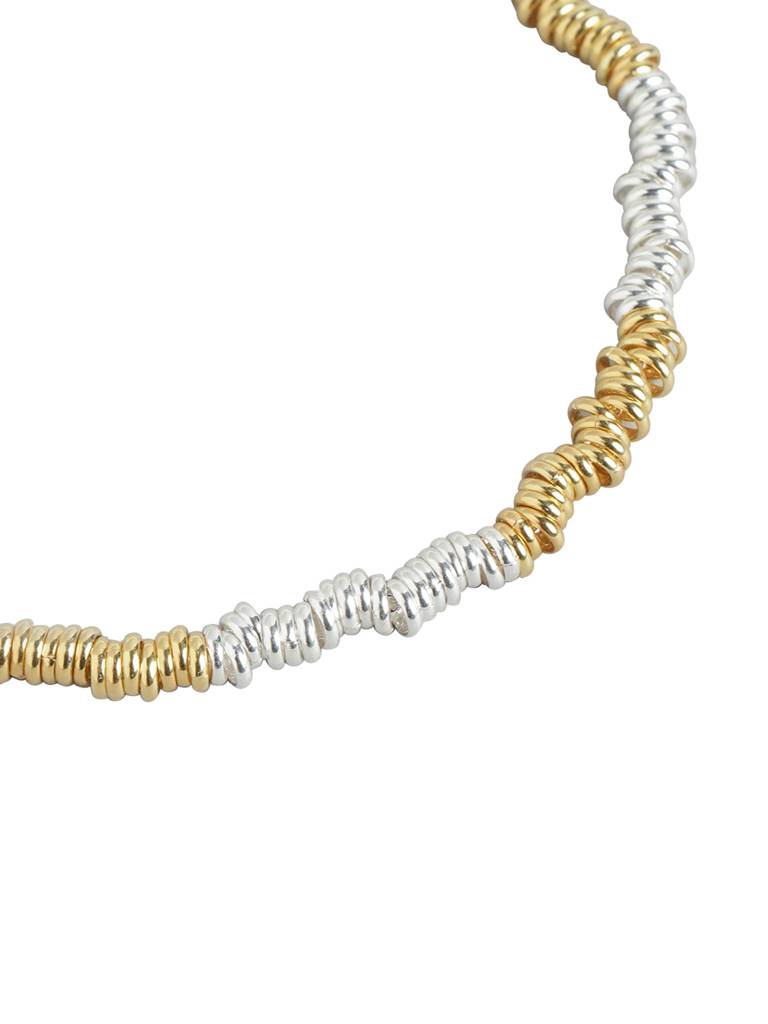 Carlton London 925 Sterling Silver Rhodium Plated With Gold Embellished Fancy Bracelet : SILB135