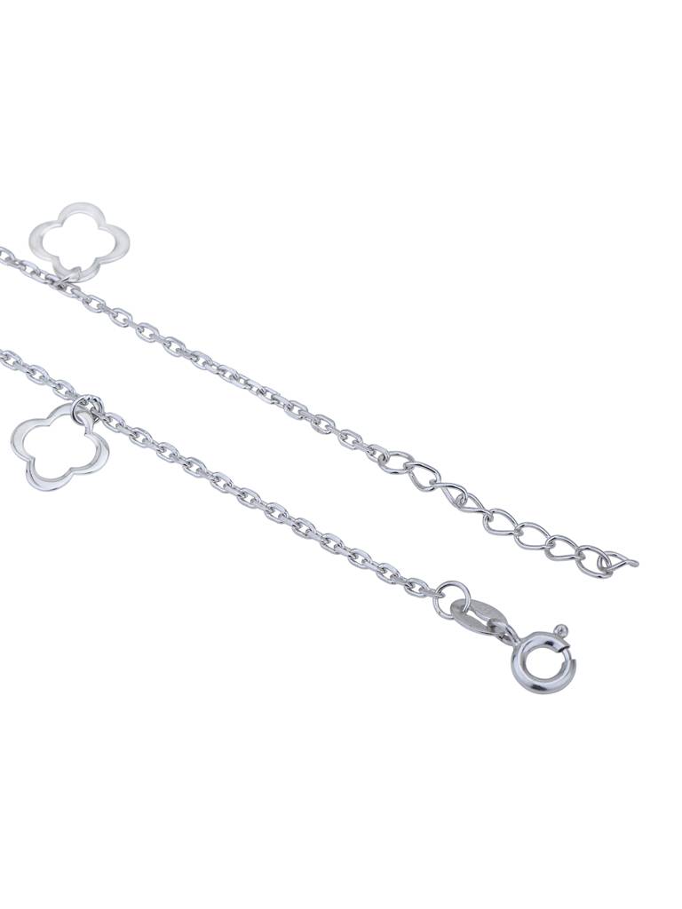 Carlton London Women Sterling Silver Handcrafted Rhodium-Plated Charm Bracelet. : SILB389