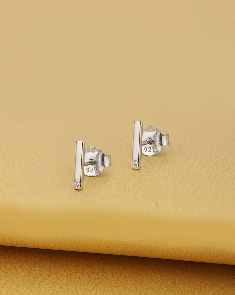 Carlton London Rhodium-Plated 925 Sterling Silver?Contemporary Studs : SILE141