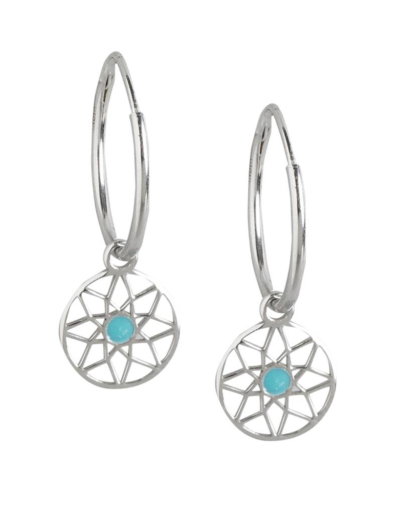 Carlton London Rhodium-Plated Circular 925 Sterling Silver Hoop Earrings : SILE168