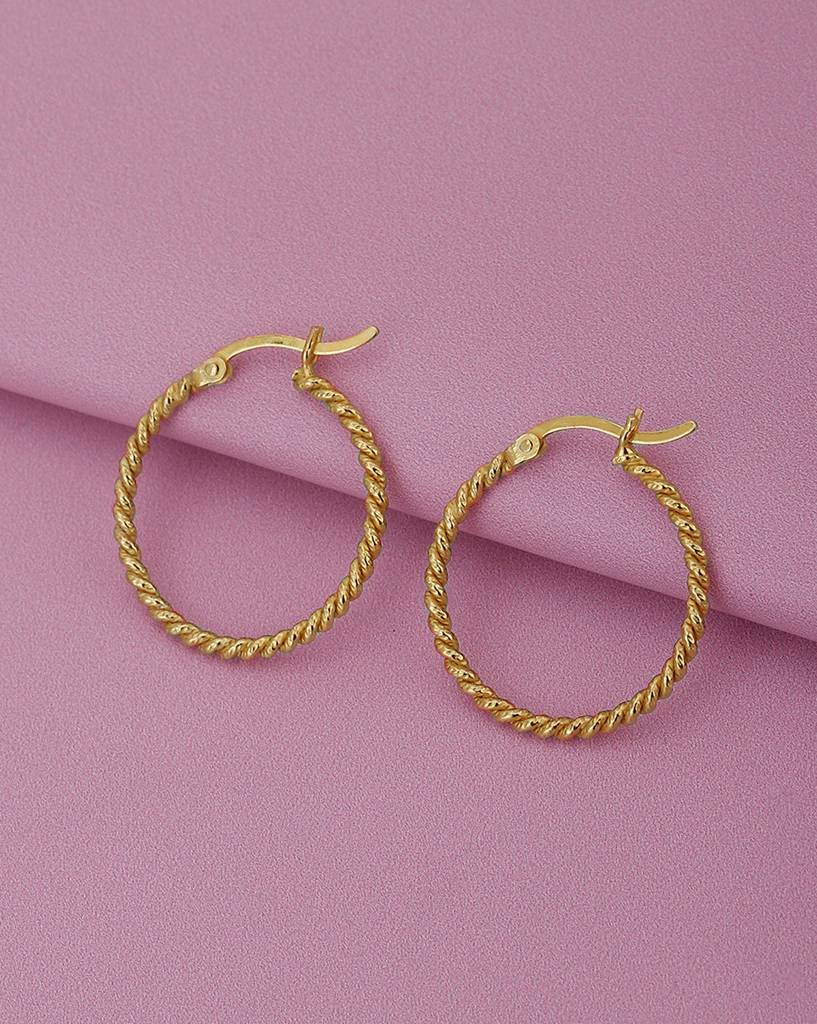 Carlton London 18Kt Gold-Plated 925 Sterling Silver Circular Hoop Earrings : SILE171