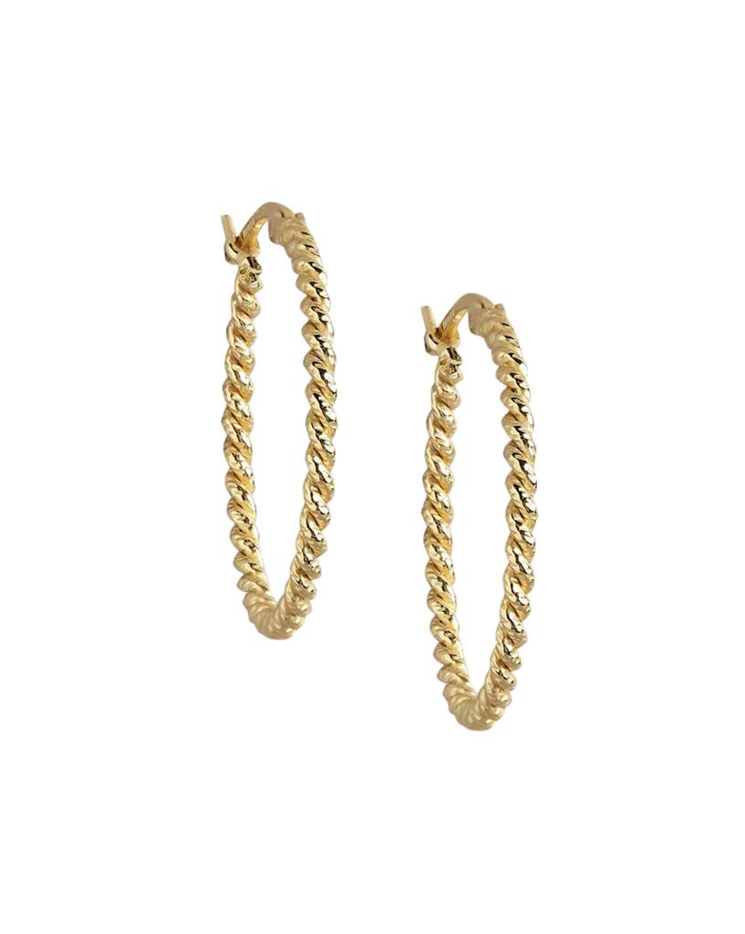 Carlton London 18Kt Gold-Plated 925 Sterling Silver Circular Hoop Earrings : SILE171
