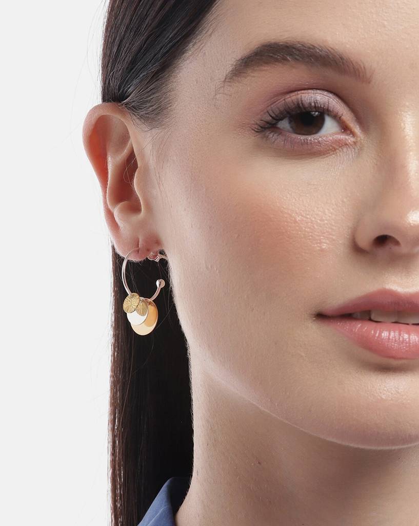 Carlton London Rhodium--Plated Circular 925 Sterling Silver Hoop Earrings : SILE180