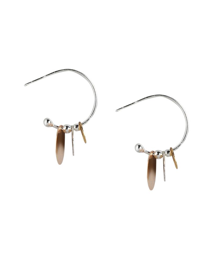Carlton London Rhodium--Plated Circular 925 Sterling Silver Hoop Earrings : SILE180