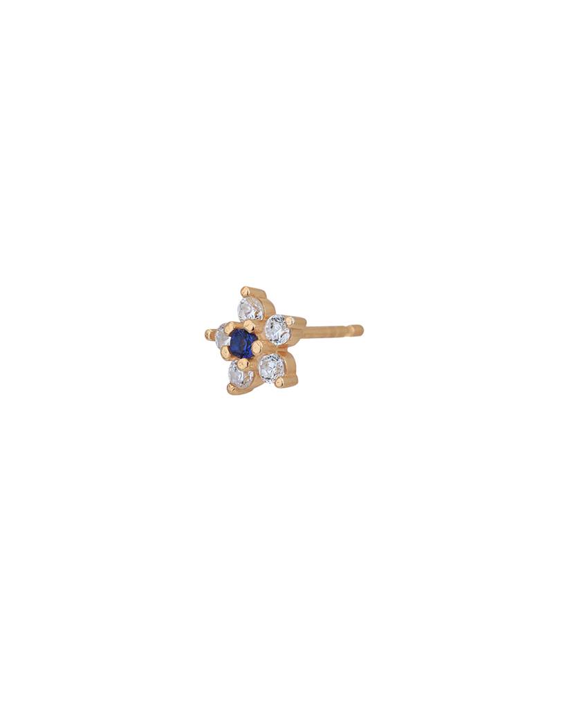 Carlton London 925 Sterling Silver 18Kt Rose Gold-Plated Cz-Studded Floral Studs Earrings : SILE330