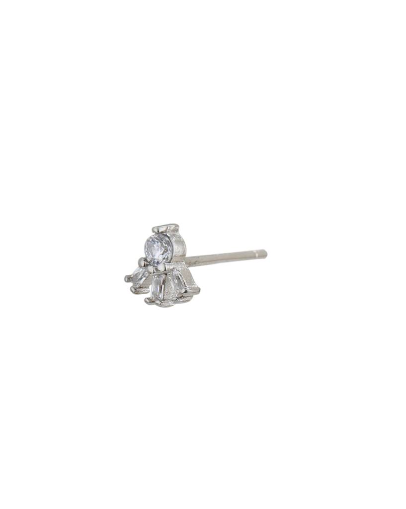 Carlton London Rhodium-Plated Contemporary Cubic Zirconia Sterling Silver Studs : SILE364