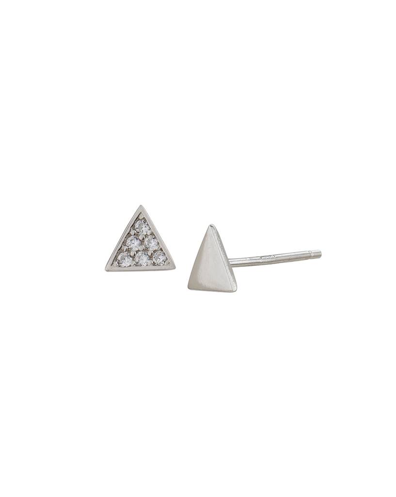Carlton London 925 Sterling Silver Rhodium-Plated Cubic Zirconia Stud Earrings : SILE371