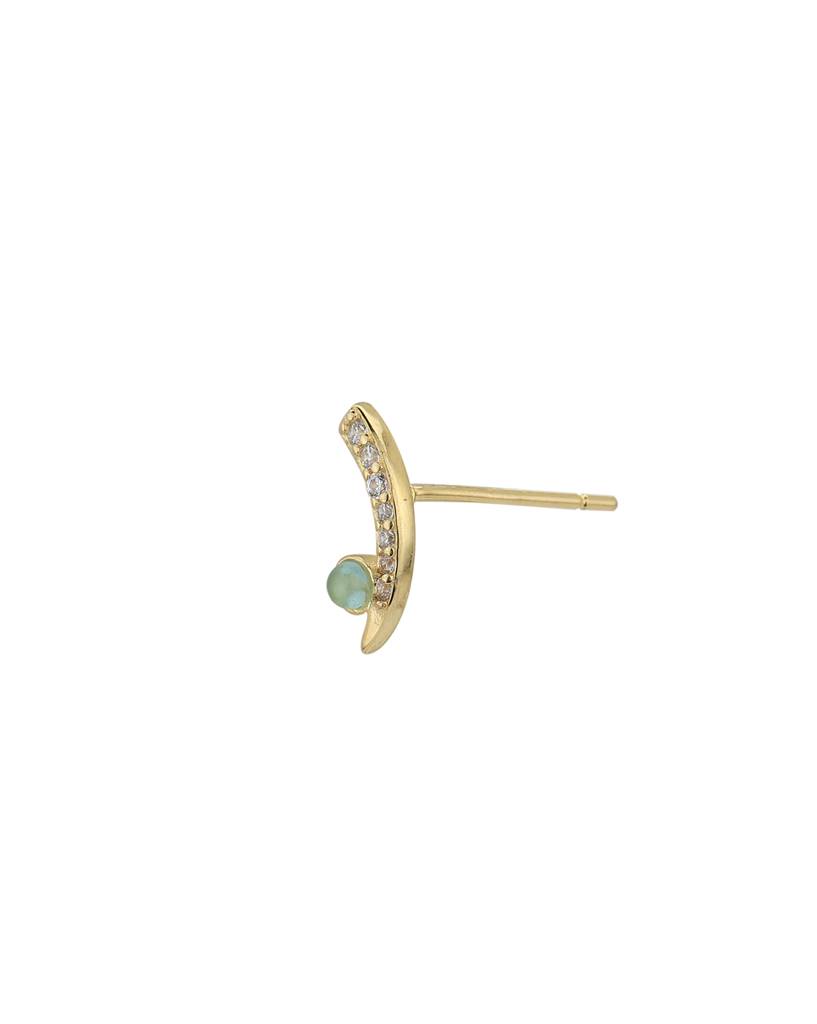 Carlton London 925 Sterling Silver Gold-Plated Contemporary Cubic Zirconia Stud Earrings : SILE380