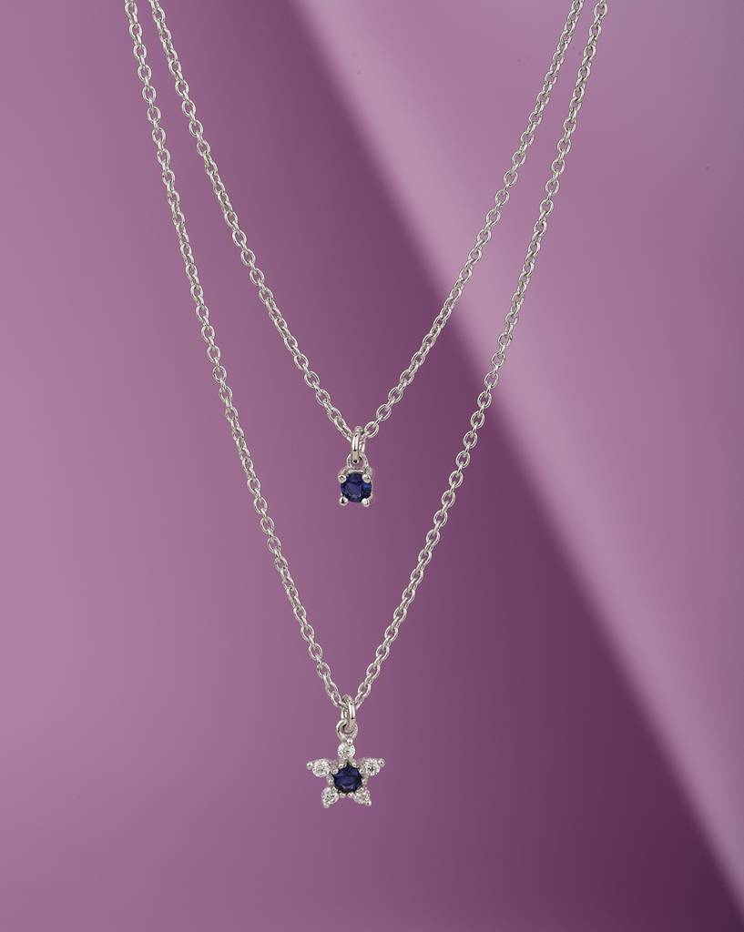 Carlton London 925 Sterling Silver Rhodium-Plated Layered Necklace : SILN069