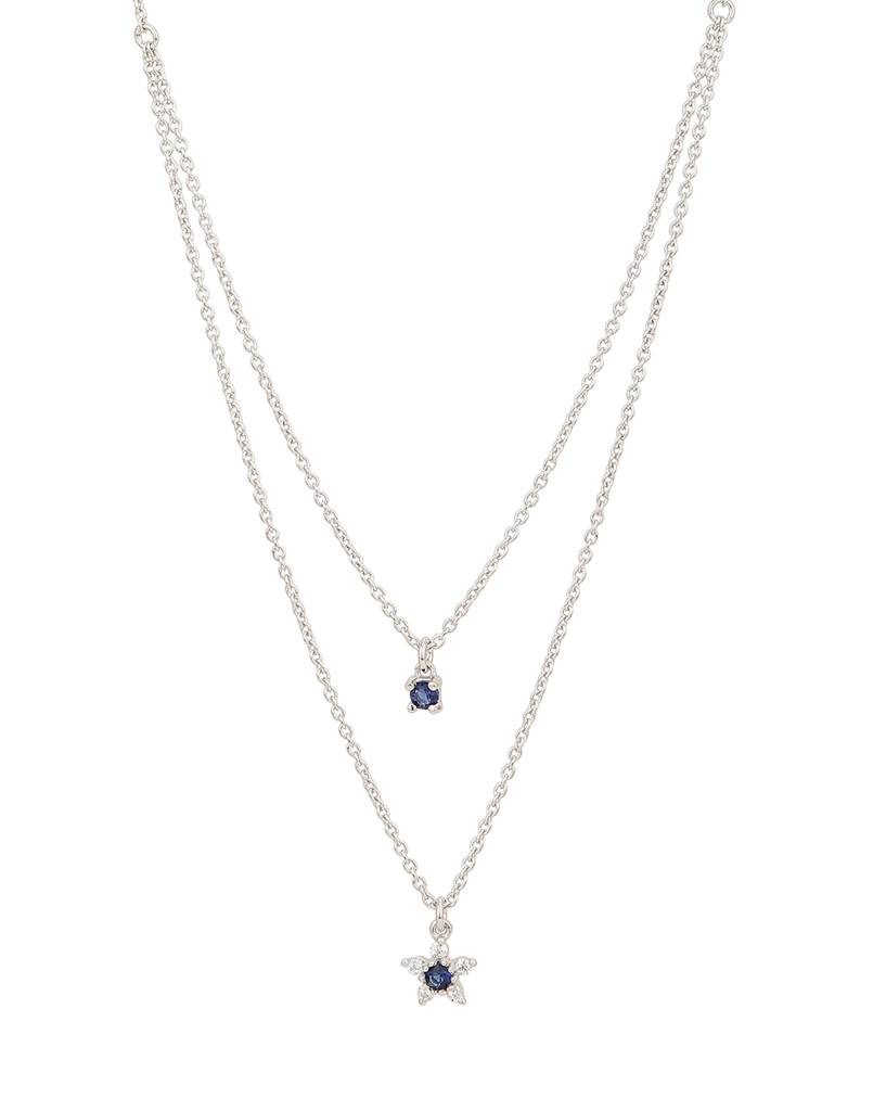 Carlton London 925 Sterling Silver Rhodium-Plated Layered Necklace : SILN069