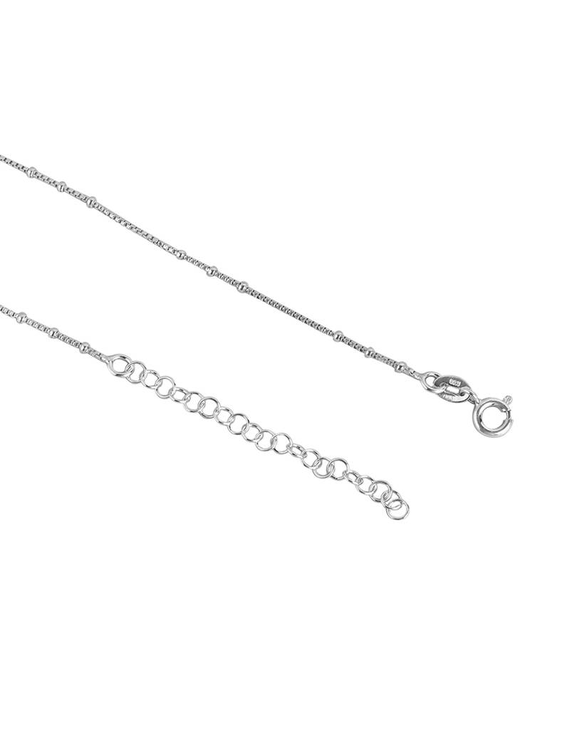 Carlton London 925 Sterling Silver Rhodium Plated Double Chain Choker Necklace : SILN201