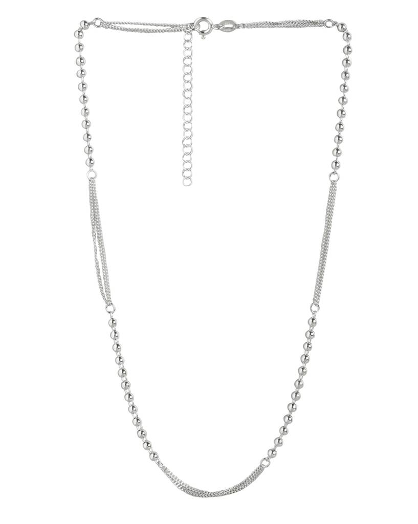 Carlton London 925 Sterling Silver Rhodium Plated Minimal Necklace : SILN206