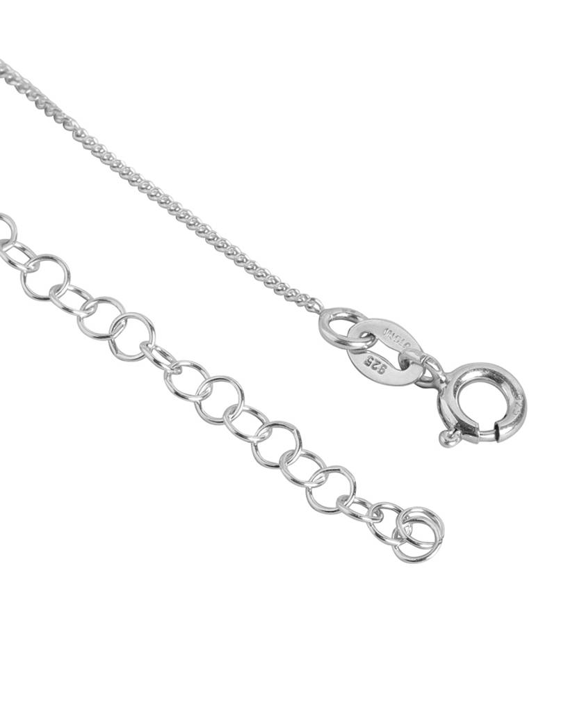 Carlton London 925 Sterling Silver Rhodium Plated Dangling Bar & Leaf Layered Necklace : SILN209