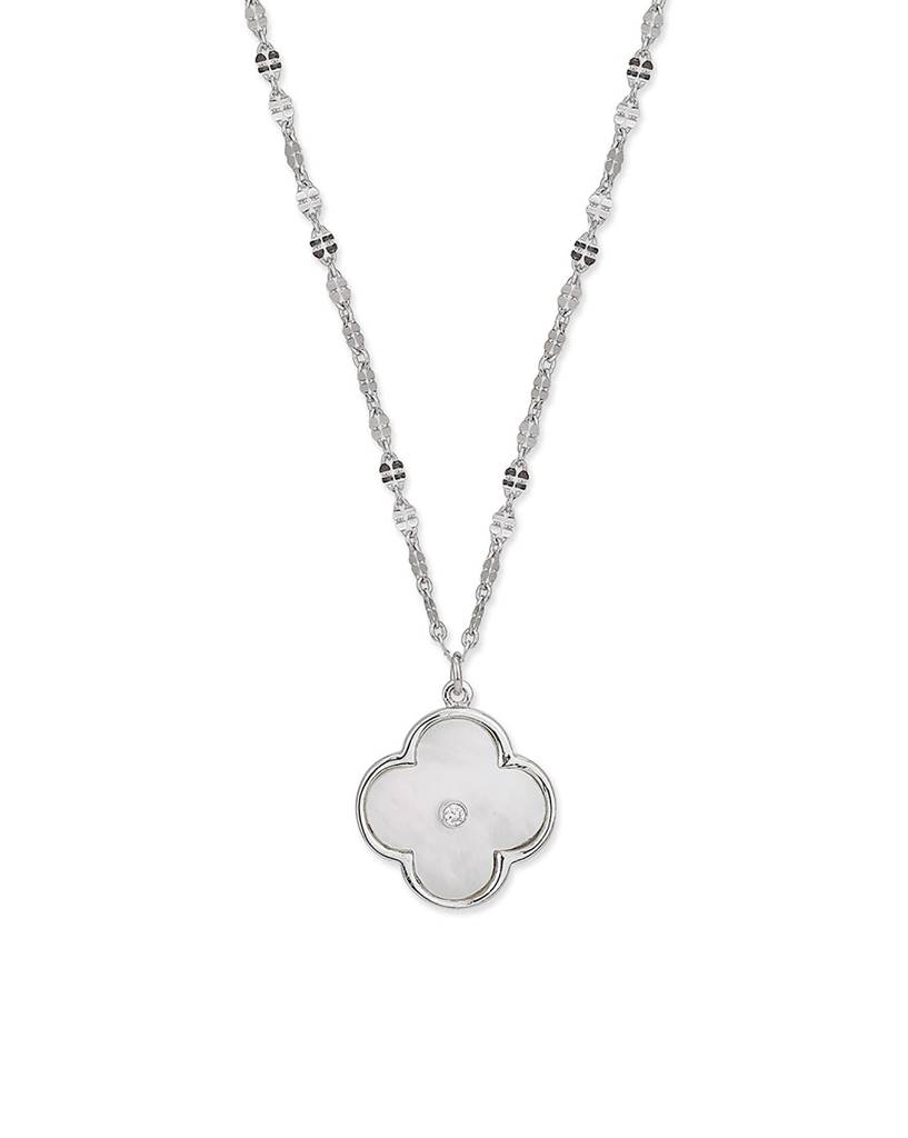 Carlton London, Rhodium Plated 925 Sterling Silver Pendant With Chain : SILN228