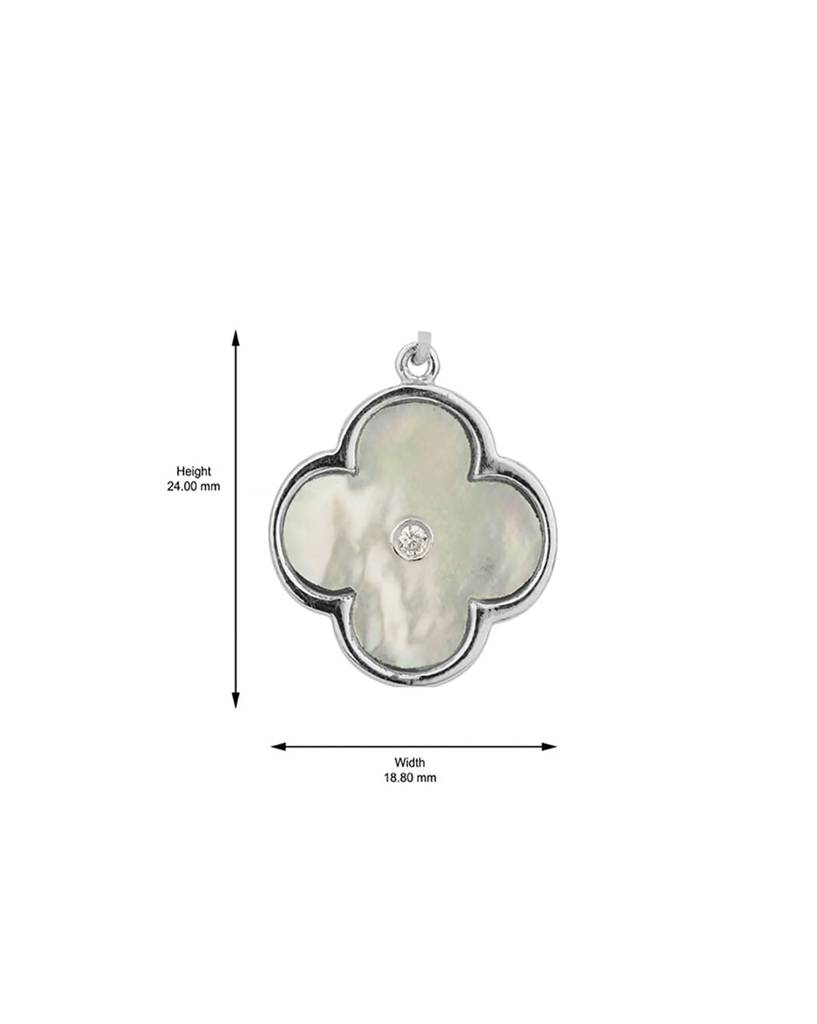 Carlton London, Rhodium Plated 925 Sterling Silver Pendant With Chain : SILN228