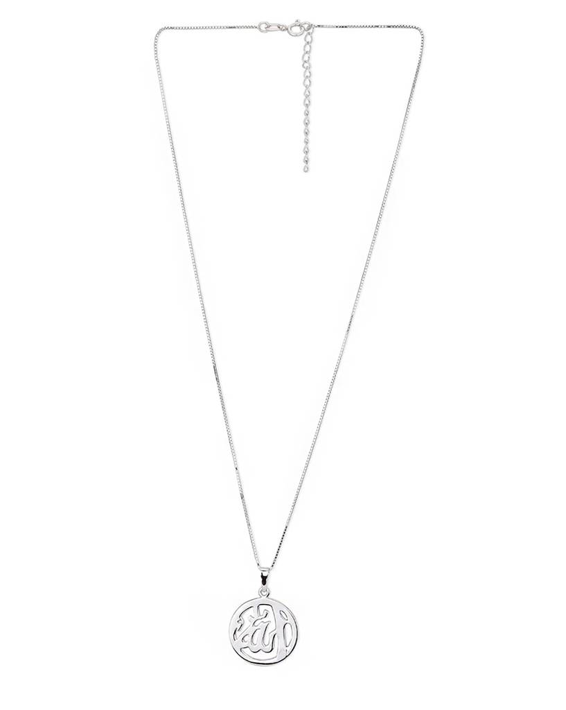 Carlton London Rhodium Plated 925 Sterling Silver Pendant With Chain : SILN232