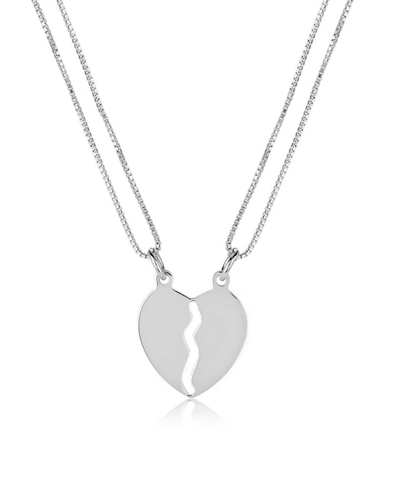 Carlton London Set Of 2 Rhodium Plated Sterling Silver Pendant With Chain : SILN233