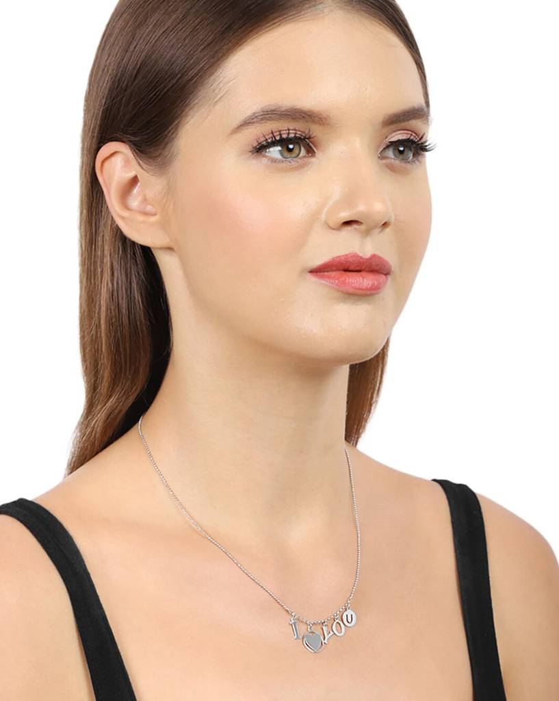 Carlton London 925 Sterling Silver Rhodium Plated Necklace : SILN236