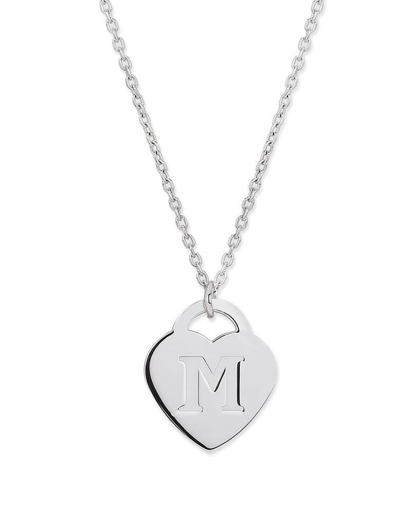 Carlton London Rhodium-Plated 925 Sterling Silver Heart Shaped Pendant With Chain : SILN240