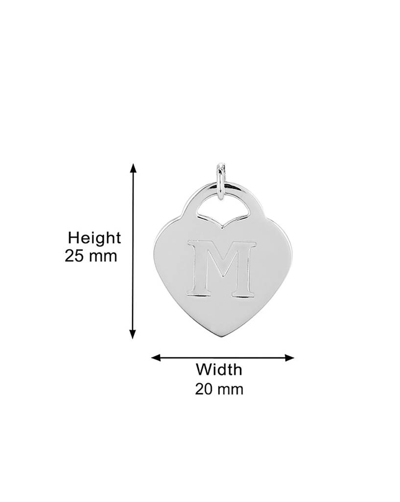 Carlton London Rhodium-Plated 925 Sterling Silver Heart Shaped Pendant With Chain : SILN240