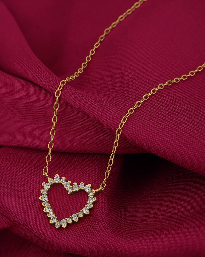 Carlton London, 925 Sterling Silver Gold-Plated Necklace : SILN348