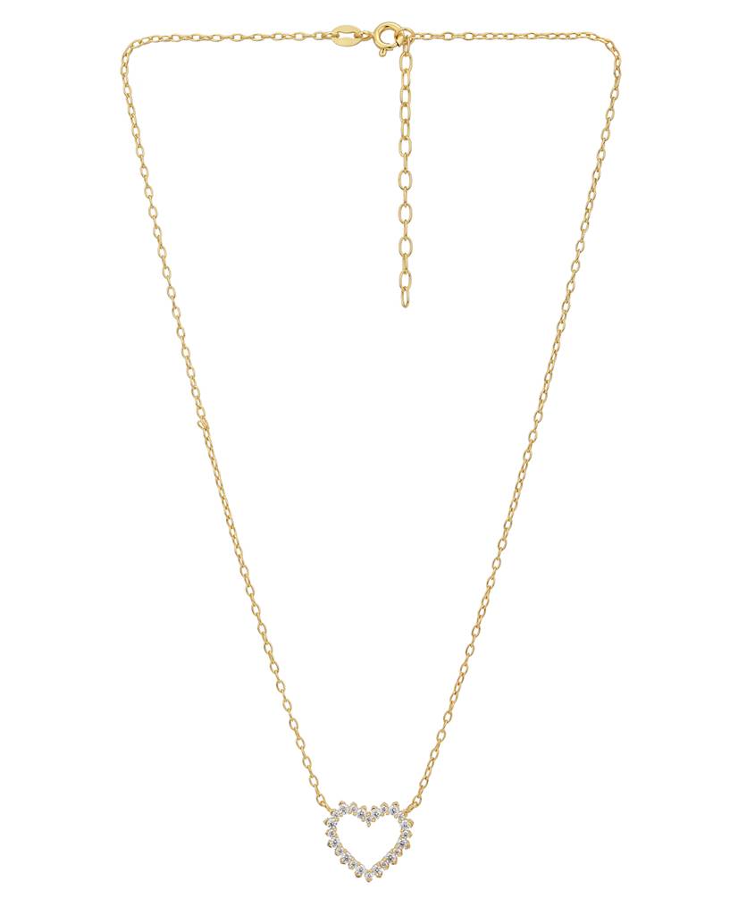 Carlton London, 925 Sterling Silver Gold-Plated Necklace : SILN348