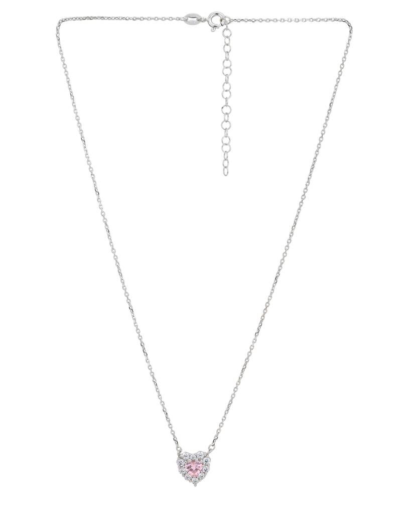 Carlton London, 925 Sterling Silver Rhodium-Plated Necklace : SILN350