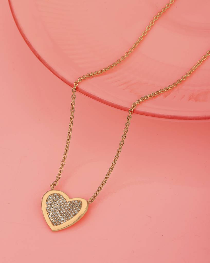 Carlton London 925 Sterling Silver Rose Gold-Plated Necklace : SILN352