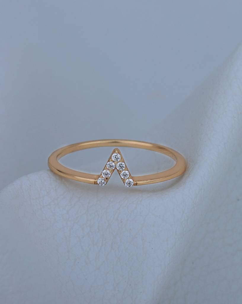 Carlton London 925 Sterling Silver 18Kt Rose Gold-Plated Cz-Studded Finger Ring : SILR325
