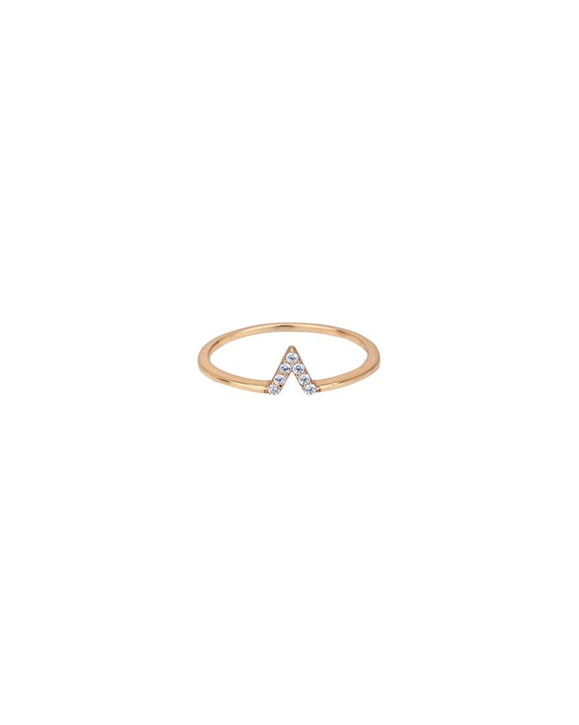Carlton London 925 Sterling Silver 18Kt Rose Gold-Plated Cz-Studded Finger Ring : SILR325