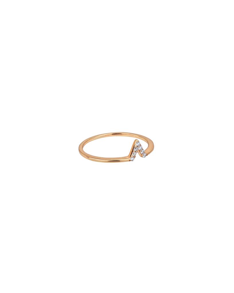 Carlton London 925 Sterling Silver 18Kt Rose Gold-Plated Cz-Studded Finger Ring : SILR325