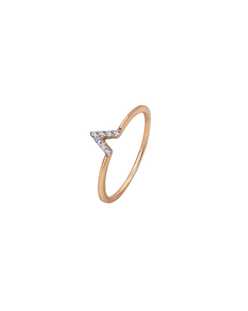Carlton London 925 Sterling Silver 18Kt Rose Gold-Plated Cz-Studded Finger Ring : SILR325