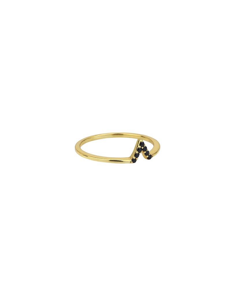 Carlton London 925 Sterling Silver 18Kt Gold-Plated Cz-Studded Finger Ring : SILR326