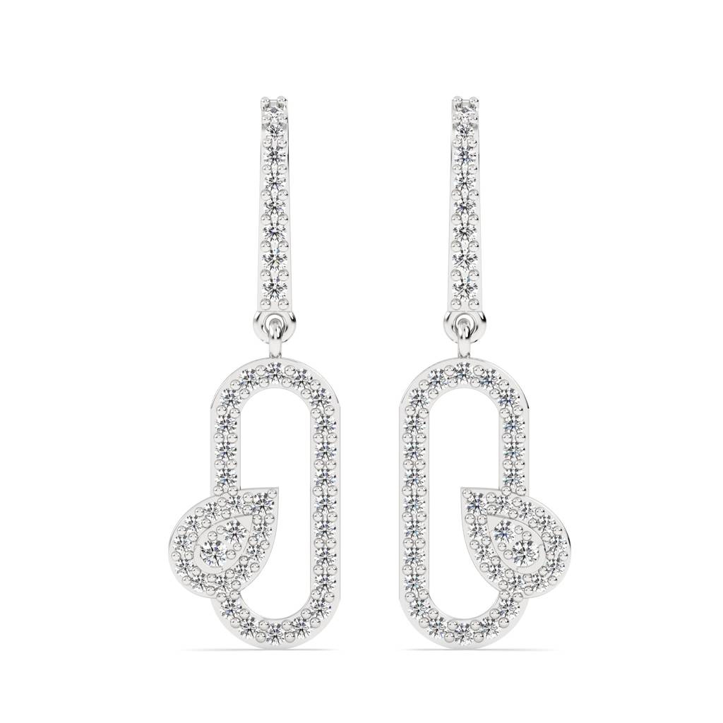 Cylindrical Pear Drop Earrings : SFJ0525SDER-026