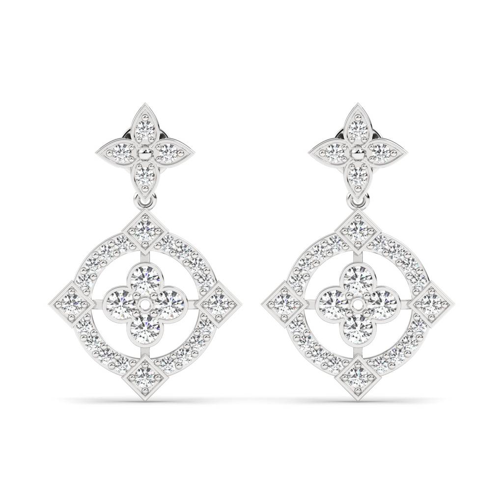 Round Quad Drop Earrings : SFJ0525SDER-031