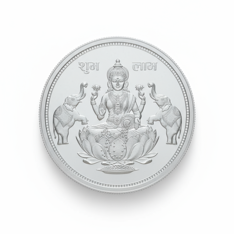 999.9 Purest Silver Lakshmi Ganesh Coin 10G : SLC10